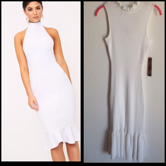 frill hem sweater dress